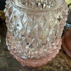 Pink Pressed Glass Vase - Elegant Home Accent by Indiana Glass Co